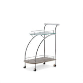 Badin Chrome & Clear Glass Serving Cart Model 98272 By ACME Furniture